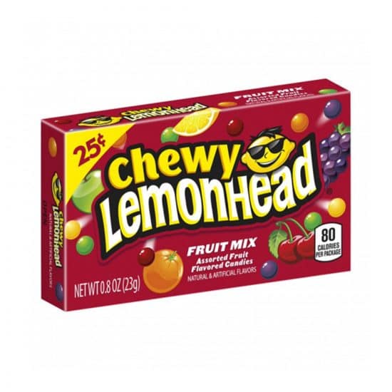 Lemonhead Chewy Assorted Fruit Mix $0.25 Box 23g (0.8oz)