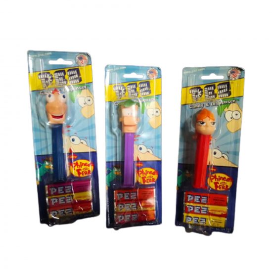PEZ Disney Phinea & Ferb Dispenser & Candy 3 Tablet Packs 24.7g