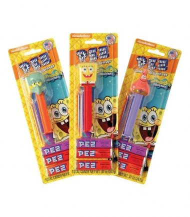 PEZ Sponge Bob Squarepants Dispenser & Candy 3 Tablet Packs 24.7g
