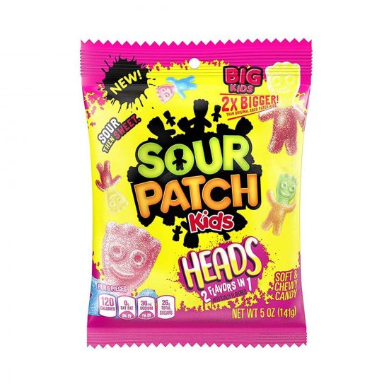 Sour Patch Kids Big Heads Soft & Chewy Candy 141g (5oz)