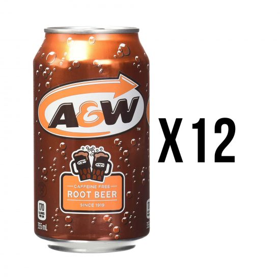 A&W Root Beer 355ml (12 fl.oz) (Pack of 12)