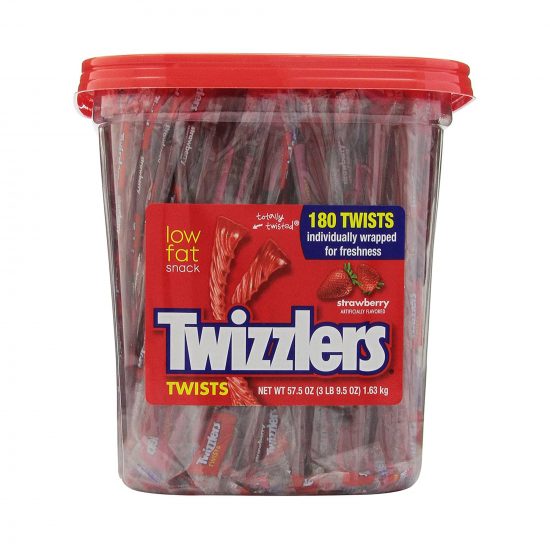 Twizzlers Strawberry Twists Singles 180 Count Tub 1.63kg