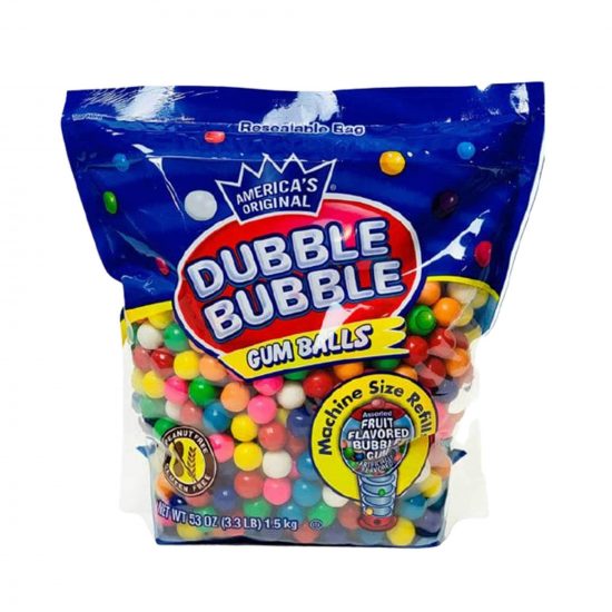Dubble Bubble Assorted Gumballs Refill Carton 1.5kg
