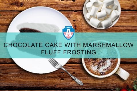 American Christmas Dessert: Chocolate Cake with Marshmallow Fluff Frosting