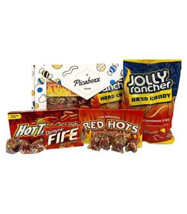 Picaboxx Cinnamon Spicy Hot American Candy Selection Gift Box 11 Products Pack