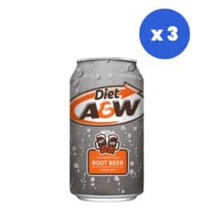 A&W Diet Root Beer 355ml (12 fl.oz) (Box of 3)