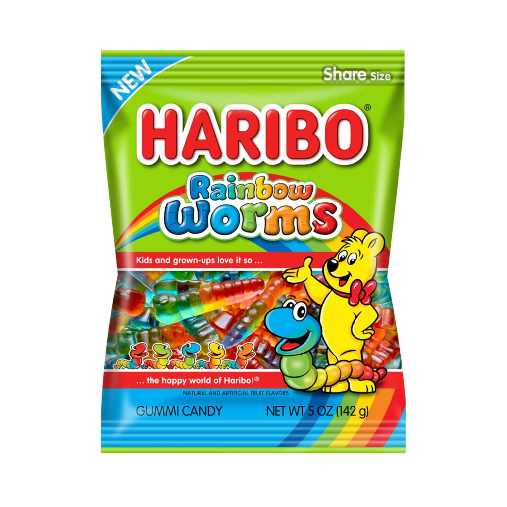 Haribo Rainbow Worms 142g (5oz) BBE 31 DEC 2024 | American Food Mart