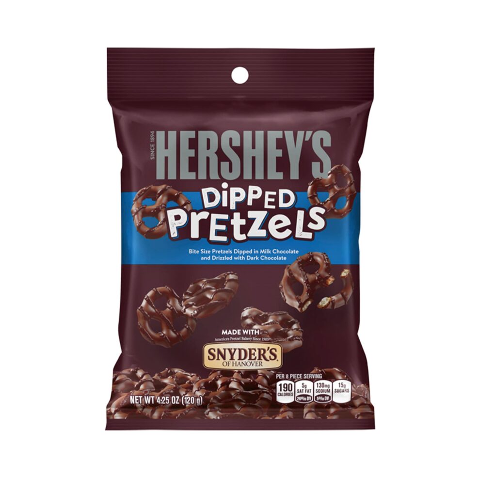 Hershey’s Milk Chocolate Dipped Pretzels 120g (4.25oz) American Food Mart