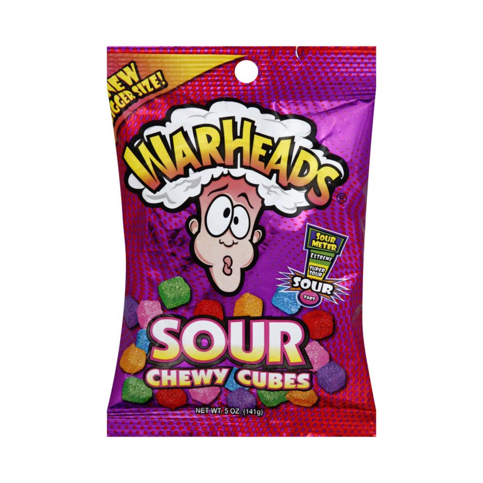 WARHEADS CUBE PEG SOUR CHEWY 141G