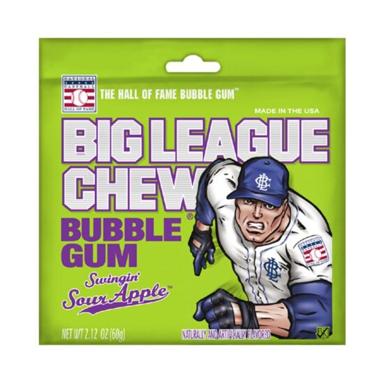 Big League Chew-Shredded Sour Apple Bubble Gum 60g (2.12 oz)-min