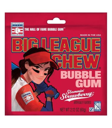 Big League Chew-Shredded Strawberry Bubble Gum 60g (2.12 oz)-min