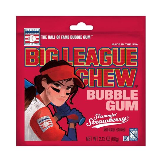 Big League Chew-Shredded Strawberry Bubble Gum 60g (2.12 oz)-min