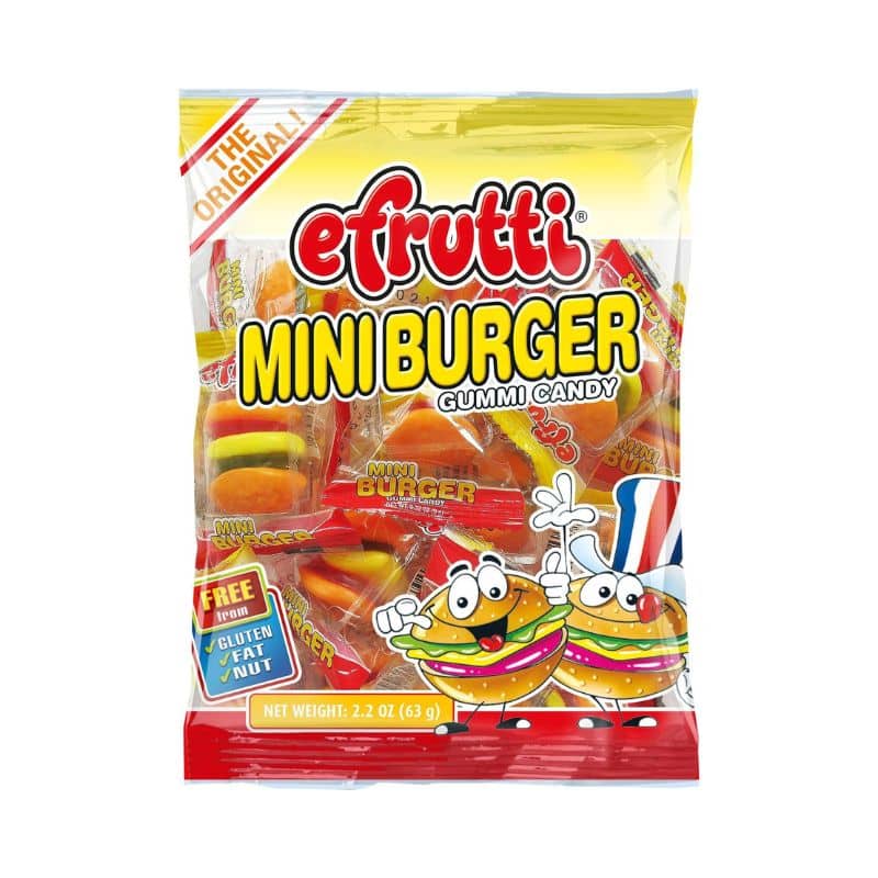 Efrutti Gummi Classic Mini Burger Peg Bag 63g (2.2oz)