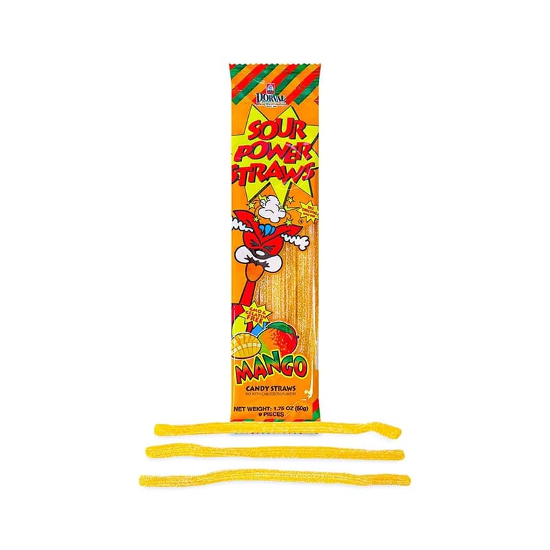 Dorval Sour Power Straws Mango 50g (1.75oz)