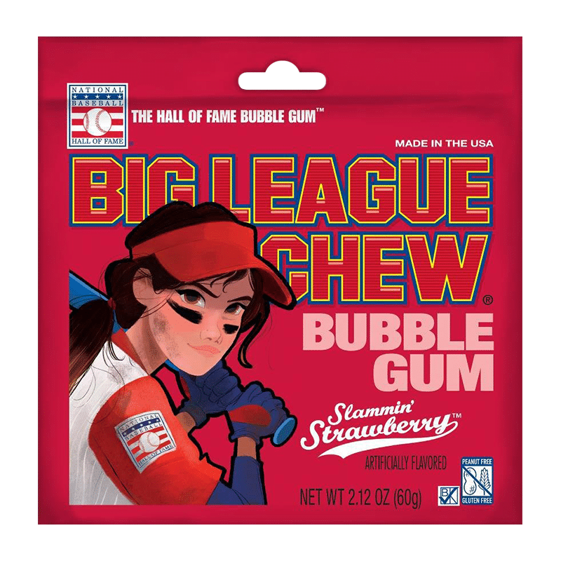 Big League Chew-Shredded Strawberry Bubble Gum 60g (2.12 oz)