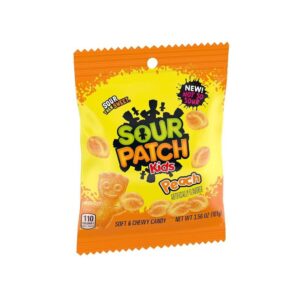 Sour Patch Kids Peach Peg Bag 101g (3.56oz) BBE 21 NOV 2025