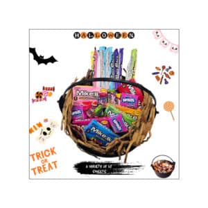 Picaboxx | Halloween Candy Bucket | Trick-or-Treat Bucket with 68 Candies | Laffy Taffy | Mike and Ike | Nerds | Top Pops
