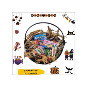 Picaboxx | Halloween | Halloween Candy Bucket | Trick-or-Treat Bucket with 112 Candies